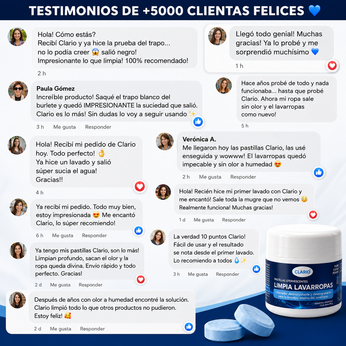 Pastillas CLARIO™ — Limpieza Profunda contra Hongos, Pelos y Humedad